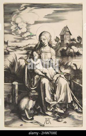 Art inspiré par la Vierge à l'enfant avec le singe, ca. 1498, gravure, feuille : 7 1/2 × 4 3/4 po. (19,1 × 12,1 cm), Prints, Albrecht Dürer (allemand, Nuremberg 1471–1528 Nuremberg, œuvres classiques modernisées par Artotop avec une touche de modernité. Formes, couleur et valeur, impact visuel accrocheur sur l'art émotions par la liberté d'œuvres d'art d'une manière contemporaine. Un message intemporel qui cherche une nouvelle direction créative. Artistes qui se tournent vers le support numérique et créent le NFT Artotop Banque D'Images