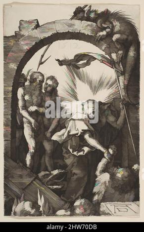 Art inspiré par le Christ en Limbo, de la passion, 1512, gravure, feuille : 4 9/16 × 2 15/16 po. (11,6 × 7,4 cm), Prints, Albrecht Dürer (allemand, Nuremberg 1471–1528 Nuremberg, œuvres classiques modernisées par Artotop avec une touche de modernité. Formes, couleur et valeur, impact visuel accrocheur sur l'art émotions par la liberté d'œuvres d'art d'une manière contemporaine. Un message intemporel qui cherche une nouvelle direction créative. Artistes qui se tournent vers le support numérique et créent le NFT Artotop Banque D'Images