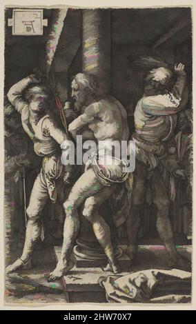 Art inspiré par la flagellation, de la passion, 1512, gravure, feuille : 4 1/2 × 2 15/16 po. (11,5 × 7,4 cm), Prints, Albrecht Dürer (allemand, Nuremberg 1471–1528 Nuremberg, œuvres classiques modernisées par Artotop avec une touche de modernité. Formes, couleur et valeur, impact visuel accrocheur sur l'art émotions par la liberté d'œuvres d'art d'une manière contemporaine. Un message intemporel qui cherche une nouvelle direction créative. Artistes qui se tournent vers le support numérique et créent le NFT Artotop Banque D'Images