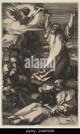 Art inspiré par le Christ sur le Mont des oliviers, de la passion, 1508, gravure, feuille : 4 9/16 × 2 7/8 po. (11,6 × 7,3 cm), Prints, Albrecht Dürer (allemand, Nuremberg 1471–1528 Nuremberg, œuvres classiques modernisées par Artotop avec une touche de modernité. Formes, couleur et valeur, impact visuel accrocheur sur l'art émotions par la liberté d'œuvres d'art d'une manière contemporaine. Un message intemporel qui cherche une nouvelle direction créative. Artistes qui se tournent vers le support numérique et créent le NFT Artotop Banque D'Images