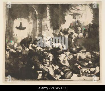 Art inspiré par le Christ au volant de l'argent-Changers du Temple, 1635, Etching, Prints, Rembrandt (Rembrandt van Rijn) (Néerlandais, Leiden 1606–1669 Amsterdam, oeuvres classiques modernisées par Artotop avec un peu de modernité. Formes, couleur et valeur, impact visuel accrocheur sur l'art émotions par la liberté d'œuvres d'art d'une manière contemporaine. Un message intemporel qui cherche une nouvelle direction créative. Artistes qui se tournent vers le support numérique et créent le NFT Artotop Banque D'Images