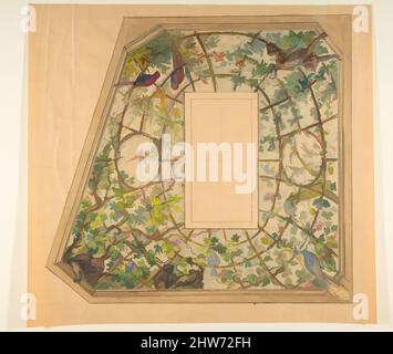 Art inspiré par le design pour une décoration de plafond, 19th Century, Aquarelle sur graphite, feuille: 16 x 14 5/8 po. (40,7 x 37,1 cm), dessins, anonymes, français, 19th siècle, Œuvres classiques modernisées par Artotop avec une touche de modernité. Formes, couleur et valeur, impact visuel accrocheur sur l'art émotions par la liberté d'œuvres d'art d'une manière contemporaine. Un message intemporel qui cherche une nouvelle direction créative. Artistes qui se tournent vers le support numérique et créent le NFT Artotop Banque D'Images