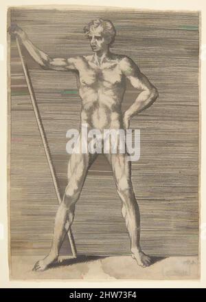 Art inspiré par l'homme de Flayed vu de devant, tenant un bâton, ca. 1531–76, gravure, feuille : 6 1/16 x 4 5/16 po. (15,4 x 11 cm), Prints, Giulio Bonasone (italien, active Rome et Bologne, 1531–après 1576, œuvres classiques modernisées par Artotop avec une touche de modernité. Formes, couleur et valeur, impact visuel accrocheur sur l'art émotions par la liberté d'œuvres d'art d'une manière contemporaine. Un message intemporel qui cherche une nouvelle direction créative. Artistes qui se tournent vers le support numérique et créent le NFT Artotop Banque D'Images