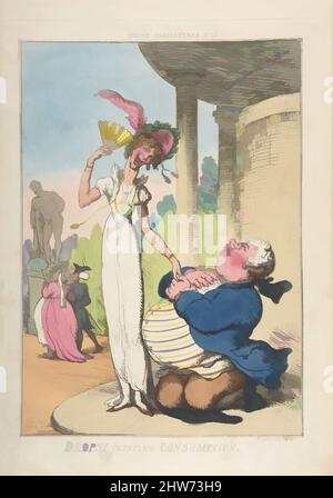 Art inspiré par la consommation de courting par chute, 25 octobre 1810, gravure en couleur main, plaque : 13 11/16 x 9 11/16 po. (34,7 x 24,6 cm), Prints, Thomas Rowlandson (British, London 1757–1827 London, Classic œuvres modernisées par Artotop avec une touche de modernité. Formes, couleur et valeur, impact visuel accrocheur sur l'art émotions par la liberté d'œuvres d'art d'une manière contemporaine. Un message intemporel qui cherche une nouvelle direction créative. Artistes qui se tournent vers le support numérique et créent le NFT Artotop Banque D'Images