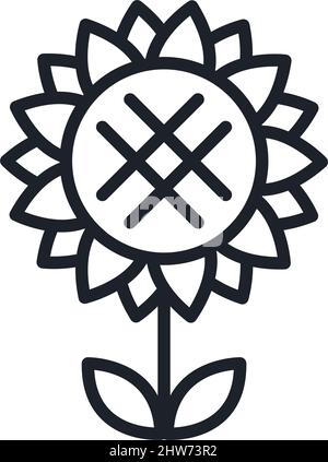 Icône tournesol. Icône vecteur isolé de fleurs de champ Illustration de Vecteur