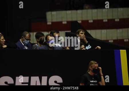 Gregory DOUCET Maire de Lyon lors de l'Open 6eme sens, Metropole de Lyon 2022, tournoi de tennis WTA 250 le 3 mars 2022 au Palais des Sports de Gerland à Lyon, France - photo: Romain Biard/DPPI/LiveMedia Banque D'Images