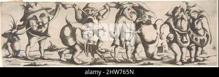 Art inspiré par la procession de figures monstrueuses, 1615, Etching, frise 1 de 8 plaques, feuille: 3 11/16 x 12 3/16 po. (9,3 x 31 cm), estampes, Wendel Dietterlin, le plus jeune (allemand, active Strasbourg ca. 1614–69, œuvres classiques modernisées par Artotop avec une touche de modernité. Formes, couleur et valeur, impact visuel accrocheur sur l'art émotions par la liberté d'œuvres d'art d'une manière contemporaine. Un message intemporel qui cherche une nouvelle direction créative. Artistes qui se tournent vers le support numérique et créent le NFT Artotop Banque D'Images