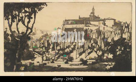 Art inspiré par la Certosa, Florence, 1905, Etching, plaque : 4 3/4 x 8 5/8 po. (12,1 x 21,9 cm), Prints, Donald Shaw MacLaughlan (américain (né au Canada), Charlottetown 1876–1938 Marrakech, œuvres classiques modernisées par Artotop avec une touche de modernité. Formes, couleur et valeur, impact visuel accrocheur sur l'art émotions par la liberté d'œuvres d'art d'une manière contemporaine. Un message intemporel qui cherche une nouvelle direction créative. Artistes qui se tournent vers le support numérique et créent le NFT Artotop Banque D'Images