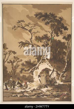 Art inspiré par les Washerwomen (les Laveuses), 1771, gravure et aquatint imprimés à l'encre brune, feuille: 13 3/8 x 9 9/16 po. (34 x 24,3 cm), estampes, Jean-Baptiste le Prince (Français, Metz 1734–1781 Saint-Denis-du-Port, oeuvres classiques modernisées par Artotop avec une touche de modernité. Formes, couleur et valeur, impact visuel accrocheur sur l'art émotions par la liberté d'œuvres d'art d'une manière contemporaine. Un message intemporel qui cherche une nouvelle direction créative. Artistes qui se tournent vers le support numérique et créent le NFT Artotop Banque D'Images