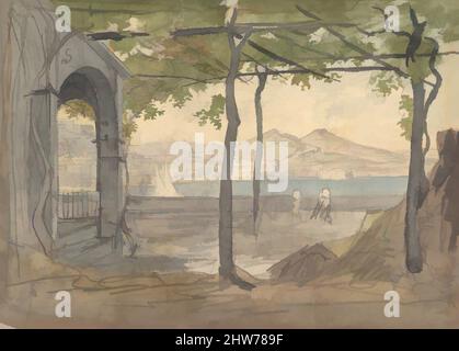 Art inspiré par la vue sur la baie de Naples avec le Vésuve, début du 19th siècle, Graphite, aquarelle, feuille: 5 3/8 x 7 3/8 po. (13,6 x 18,8 cm), dessins, Anonyme, allemand, 19th siècle, Œuvres classiques modernisées par Artotop avec une touche de modernité. Formes, couleur et valeur, impact visuel accrocheur sur l'art émotions par la liberté d'œuvres d'art d'une manière contemporaine. Un message intemporel qui cherche une nouvelle direction créative. Artistes qui se tournent vers le support numérique et créent le NFT Artotop Banque D'Images