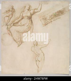 Art inspiré par les études de la figure et une entature, 16th siècle, encre de plume et brune, feuille: 8 1/4 x 7 7/8 po. (21 x 20 cm), dessins, Anonyme, Italien, Lombard, 16th siècle, les œuvres classiques modernisées par Artotop avec une touche de modernité. Formes, couleur et valeur, impact visuel accrocheur sur l'art émotions par la liberté d'œuvres d'art d'une manière contemporaine. Un message intemporel qui cherche une nouvelle direction créative. Artistes qui se tournent vers le support numérique et créent le NFT Artotop Banque D'Images