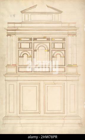 Art inspiré par court Cupboard (recto); demi-page de rectangles, numérotés et lettrés (verso), 16th Century, stylo et encre brune, feuille: 17 1/4 x 11 po. (43,8 x 27,9 cm), dessins, anonymes, français, 16th siècle, Œuvres classiques modernisées par Artotop avec une touche de modernité. Formes, couleur et valeur, impact visuel accrocheur sur l'art émotions par la liberté d'œuvres d'art d'une manière contemporaine. Un message intemporel qui cherche une nouvelle direction créative. Artistes qui se tournent vers le support numérique et créent le NFT Artotop Banque D'Images