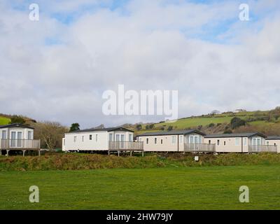 Pentewan Sands Holiday Park, Pentewan, Cornwall, Royaume-Uni Banque D'Images