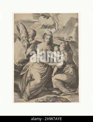 Art inspiré par Madonna et Child with Saints (d'après Parmigianino), gravure, feuille : 11 x 8 po. (28 x 20,3 cm), tirages, Battista Angolo del Moro (italien, Vérone ca. 1515 environ 1573 Murano), d'après Parmigianino (Girolamo Francesco Maria Mazzola) (Italien, Parme 1503–1540 Casalmaggiore, oeuvres classiques modernisées par Artotop avec un peu de modernité. Formes, couleur et valeur, impact visuel accrocheur sur l'art émotions par la liberté d'œuvres d'art d'une manière contemporaine. Un message intemporel qui cherche une nouvelle direction créative. Artistes qui se tournent vers le support numérique et créent le NFT Artotop Banque D'Images