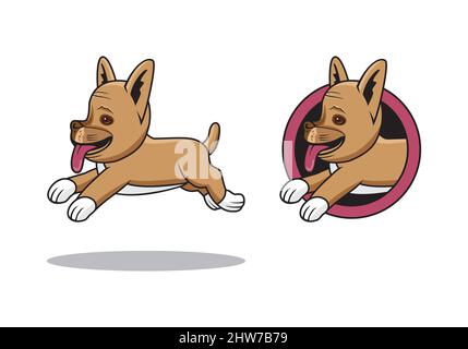 Dessin de personnage de dessin de dessin animé de chien mignon , adapté à vos besoins de conception, logo, illustration, animation, etc Illustration de Vecteur