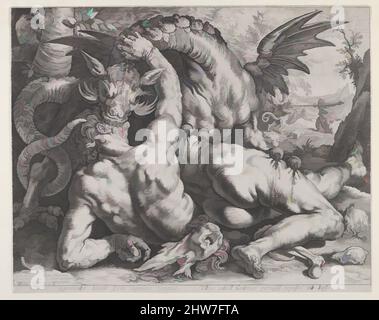 Art inspiré par le Dragon dévorant les compagnons de Cadmus, 1588, gravure, feuille : 9 15/16 x 12 1/2 po. (25,2 x 31,8 cm), estampes, Hendrick Goltzius (Netherlandish, Mühlbracht 1558–1617 Haarlem), après peinture par Cornelis van Haarlem (Netherlandish, 1562–1638, oeuvres classiques modernisées par Artotop avec une touche de modernité. Formes, couleur et valeur, impact visuel accrocheur sur l'art émotions par la liberté d'œuvres d'art d'une manière contemporaine. Un message intemporel qui cherche une nouvelle direction créative. Artistes qui se tournent vers le support numérique et créent le NFT Artotop Banque D'Images