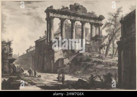 Art inspiré par la vue du soi-disant Temple de la concorde avec le Temple de Saturne, à droite l'Arche de Septimius Severus, 1760–78, Etching, feuille : 21 3/16 x 31 3/16 po. (53,8 x 79,2 cm), Prints, Giovanni Battista Piranesi (italien, Mogliano Veneto 1720–1778 Rome, oeuvres classiques modernisées par Artotop avec une touche de modernité. Formes, couleur et valeur, impact visuel accrocheur sur l'art émotions par la liberté d'œuvres d'art d'une manière contemporaine. Un message intemporel qui cherche une nouvelle direction créative. Artistes qui se tournent vers le support numérique et créent le NFT Artotop Banque D'Images