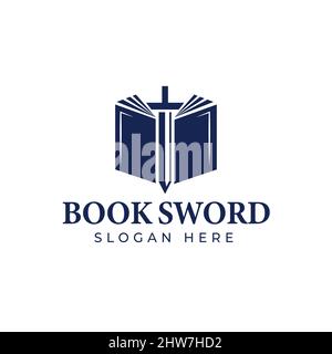 Illustration vectorielle du logo « Educational book and SWORD design » Illustration de Vecteur