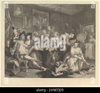 Art inspiré par A Rake's Progress, planche 3, 25 juin 1735, gravure et gravure, troisième état de trois, plaque : 14 x 16 1/8 po. (35,5 x 40,9 cm), Prints, William Hogarth (Britannique, Londres 1697–1764 Londres, œuvres classiques modernisées par Artotop avec une touche de modernité. Formes, couleur et valeur, impact visuel accrocheur sur l'art émotions par la liberté d'œuvres d'art d'une manière contemporaine. Un message intemporel qui cherche une nouvelle direction créative. Artistes qui se tournent vers le support numérique et créent le NFT Artotop Banque D'Images