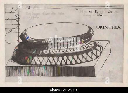 Art inspiré par Speculum Romanae Magnificatiae : base corinthienne, 1537, gravure, feuille : 4 3/16 x 6 5/16 po. (10,6 x 16 cm), tirages, Master PS (italien ou français, active 1530s, œuvres classiques modernisées par Artotop avec une touche de modernité. Formes, couleur et valeur, impact visuel accrocheur sur l'art émotions par la liberté d'œuvres d'art d'une manière contemporaine. Un message intemporel qui cherche une nouvelle direction créative. Artistes qui se tournent vers le support numérique et créent le NFT Artotop Banque D'Images