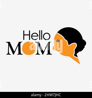 Icône Hello Mum Vector. Conception plate. Illustration vectorielle sur fond blanc. Illustration de Vecteur