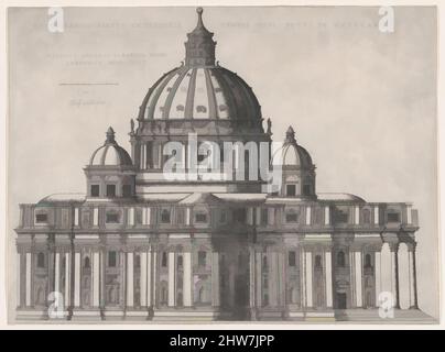 Art inspiré par Speculum Romanae Magnificatiae : St. Peter's, 16th siècle, gravure et gravure, feuille : 13 3/8 x 18 1/8 po. (34 x 46 cm), Prints, Giovanni Ambrogio Brambilla (italien, active Rome, 1575–99), d'après Michel-Ange Buonarroti (italien, Caprese 1475–1564 Rome, oeuvres classiques modernisées par Artotop avec une touche de modernité. Formes, couleur et valeur, impact visuel accrocheur sur l'art émotions par la liberté d'œuvres d'art d'une manière contemporaine. Un message intemporel qui cherche une nouvelle direction créative. Artistes qui se tournent vers le support numérique et créent le NFT Artotop Banque D'Images