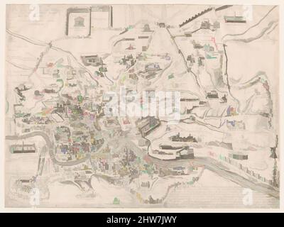 Art inspiré par Speculum Romanae Magnificatiae: Plan de la Rome antique, 16th siècle, gravure, feuille: 15 9/16 x 21 1/16 po. (39,5 x 53,5 cm), estampes, Pirro Ligorio (italien, Naples ca. 1512/13–1583 Ferrara, œuvres classiques modernisées par Artotop avec une touche de modernité. Formes, couleur et valeur, impact visuel accrocheur sur l'art émotions par la liberté d'œuvres d'art d'une manière contemporaine. Un message intemporel qui cherche une nouvelle direction créative. Artistes qui se tournent vers le support numérique et créent le NFT Artotop Banque D'Images