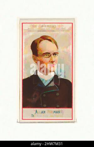 Art inspiré par Allan Forman, journaliste New-yorkais, de la série des éditeurs américains (N1) pour Allen & Ginter cigarettes Brands, 1887, lithographie couleur commerciale, feuille : 2 3/4 x 1 1/2 po. (7 x 3,8 cm), cartes professionnelles de la série "American Editors" (N1), émises en 1887 dans une série, les œuvres classiques modernisées par Artotop avec un peu de modernité. Formes, couleur et valeur, impact visuel accrocheur sur l'art émotions par la liberté d'œuvres d'art d'une manière contemporaine. Un message intemporel qui cherche une nouvelle direction créative. Artistes qui se tournent vers le support numérique et créent le NFT Artotop Banque D'Images