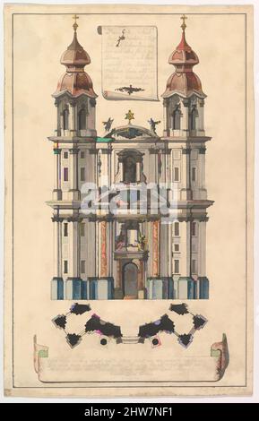 Art inspiré par la façade de l'église baroque avec des tours placées de manière oblique., ca. 1760–70, stylo et encre aquarelle sur graphite, feuille : 15 3/4 x 10 1/16 po. (40 x 25,5 cm), dessins, Joseph Kirnberger (allemand, env. 1740–après 1790, les œuvres classiques modernisées par Artotop avec une touche de modernité. Formes, couleur et valeur, impact visuel accrocheur sur l'art émotions par la liberté d'œuvres d'art d'une manière contemporaine. Un message intemporel qui cherche une nouvelle direction créative. Artistes qui se tournent vers le support numérique et créent le NFT Artotop Banque D'Images