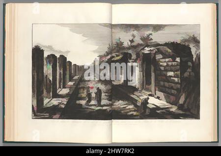 Art inspiré par la vue face à la porte d'entrée de tous les magasins à droite et à gauche de la rue de la ville de Pompéi, d'Antiquités de Pompeïa, tome premier, Antiquités de la Grande Grèce... (Antiquités de Pompéi, volume un, Antiquités de la Grande Grèce...), volume 1, oeuvres classiques modernisées par Artotop avec une touche de modernité. Formes, couleur et valeur, impact visuel accrocheur sur l'art émotions par la liberté d'œuvres d'art d'une manière contemporaine. Un message intemporel qui cherche une nouvelle direction créative. Artistes qui se tournent vers le support numérique et créent le NFT Artotop Banque D'Images