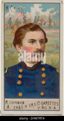 Art inspiré par George Brinton McClellan, de la série Great Generals (N15) pour Allen & Ginter cigarettes Brands, 1888, lithographie couleur commerciale, feuille : 2 3/4 x 1 1/2 po. (7 x 3,8 cm), cartes professionnelles de la série "Grands généraux" (N15), émises en 1888 dans un ensemble de 50 cartes à, œuvres classiques modernisées par Artotop avec un peu de modernité. Formes, couleur et valeur, impact visuel accrocheur sur l'art émotions par la liberté d'œuvres d'art d'une manière contemporaine. Un message intemporel qui cherche une nouvelle direction créative. Artistes qui se tournent vers le support numérique et créent le NFT Artotop Banque D'Images