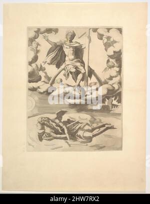 Art inspiré par le Triumph de la Divinité ou de l'Eternité des triomphes de Petrarch, ca. 1548–49, Décapage, plaque : 9 1/16 x 6 15/16 po. (23 x 17,7 cm), gravures, attribuées à Dirk Volckertsz Coornhert (Netherlandish, Amsterdam 1519/22–1590 Gouda, œuvres classiques modernisées par Artotop avec une touche de modernité. Formes, couleur et valeur, impact visuel accrocheur sur l'art émotions par la liberté d'œuvres d'art d'une manière contemporaine. Un message intemporel qui cherche une nouvelle direction créative. Artistes qui se tournent vers le support numérique et créent le NFT Artotop Banque D'Images