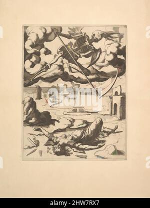 Art inspiré par le triomphe de la mort des triomphes de Petrarch, ca. 1548–49, Décapage, plaque : 9 x 6 15/16 po. (22,8 x 17,7 cm), gravures, attribuées à Dirk Volckertsz Coornhert (Netherlandish, Amsterdam 1519/22–1590 Gouda, œuvres classiques modernisées par Artotop avec une touche de modernité. Formes, couleur et valeur, impact visuel accrocheur sur l'art émotions par la liberté d'œuvres d'art d'une manière contemporaine. Un message intemporel qui cherche une nouvelle direction créative. Artistes qui se tournent vers le support numérique et créent le NFT Artotop Banque D'Images