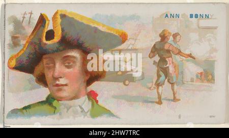 Art inspiré par Anne Bonny, tiré sur l'équipage, de la série Pirates of the Spanish main (N19) pour Allen & Ginter cigarettes, env. 1888, lithographie couleur commerciale, feuille : 1 1/2 x 2 3/4 po. (3,8 x 7 cm), cartes de commerce de la série 'Pirates of the Spanish main' (N19), publié CA, œuvres classiques modernisées par Artotop avec une touche de modernité. Formes, couleur et valeur, impact visuel accrocheur sur l'art émotions par la liberté d'œuvres d'art d'une manière contemporaine. Un message intemporel qui cherche une nouvelle direction créative. Artistes qui se tournent vers le support numérique et créent le NFT Artotop Banque D'Images