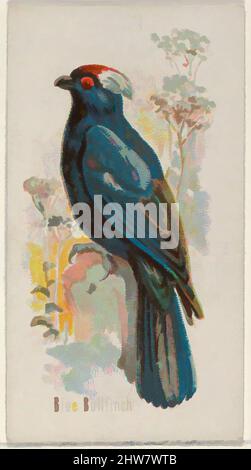 Art inspiré par Blue Bullfinch, de la série Song Birds of the World (N23) pour cigarettes Allen & Ginter, 1890, lithographie couleur commerciale, feuille : 2 3/4 x 1 1/2 po. (7 x 3,8 cm), cartes professionnelles de la série « Mong Birds of the World » (N23), émises en 1890 dans un jeu de 50 cartes à, œuvres classiques modernisées par Artotop avec un peu de modernité. Formes, couleur et valeur, impact visuel accrocheur sur l'art émotions par la liberté d'œuvres d'art d'une manière contemporaine. Un message intemporel qui cherche une nouvelle direction créative. Artistes qui se tournent vers le support numérique et créent le NFT Artotop Banque D'Images