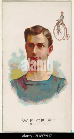 Art inspiré par W.E. Crist, tricyclique, des champions du monde, série 2 (N29) pour cigarettes Allen & Ginter, 1888, lithographie couleur commerciale, feuille : 2 3/4 x 1 1/2 po. (7 x 3,8 cm), cartes professionnelles des champions du monde, série 2 (N29), émises en 1888 dans un ensemble de 50 cartes à promouvoir, œuvres classiques modernisées par Artotop avec un peu de modernité. Formes, couleur et valeur, impact visuel accrocheur sur l'art émotions par la liberté d'œuvres d'art d'une manière contemporaine. Un message intemporel qui cherche une nouvelle direction créative. Artistes qui se tournent vers le support numérique et créent le NFT Artotop Banque D'Images