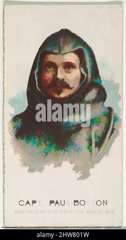 Art inspiré par le capitaine Paul Boyton, Swam the Straits of Gibraltar, de World's Champions, série 2 (N29) pour cigarettes Allen & Ginter, 1888, lithographie couleur commerciale, feuille : 2 3/4 x 1 1/2 po. (7 x 3,8 cm), cartes professionnelles des champions du monde, série 2 (N29), émises en 1888 dans a, œuvres classiques modernisées par Artotop avec une touche de modernité. Formes, couleur et valeur, impact visuel accrocheur sur l'art émotions par la liberté d'œuvres d'art d'une manière contemporaine. Un message intemporel qui cherche une nouvelle direction créative. Artistes qui se tournent vers le support numérique et créent le NFT Artotop Banque D'Images