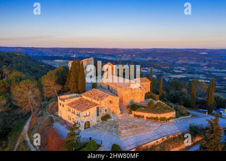 10th siècle église préromaine Santa Maria Gracia à Tossa de Montbui, province de Barcelone Catalogne Espagne Banque D'Images