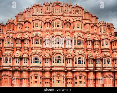 Inde Rajasthan Jaipur. Hawa Mahal Banque D'Images