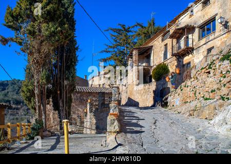 Centre historique de Mura dans la région des Bages, province de Barcelone, Catalogne, Espagne. Sant Llorenç del Munt i l'Obac parc naturel Bages Barcelona provincic Banque D'Images