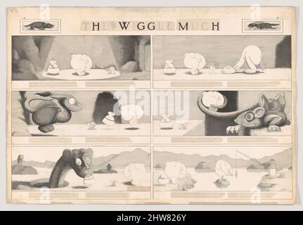 Art inspiré par Dummy pour la bande dessinée « The Wiggle Many », numéro 14 (publié par le New York Herald, 14 juin 1910), 1910, Black Ink, Feuille : 14 3/4 x 21 5/8 po (37,4 x 55 cm), dessins, Herbert E. Crowley (Britannique, Londres 1873–1939 Zurich, œuvres classiques modernisées par Artotop avec une touche de modernité. Formes, couleur et valeur, impact visuel accrocheur sur l'art émotions par la liberté d'œuvres d'art d'une manière contemporaine. Un message intemporel qui cherche une nouvelle direction créative. Artistes qui se tournent vers le support numérique et créent le NFT Artotop Banque D'Images