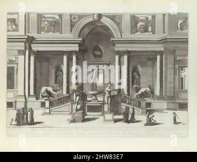 Art inspiré par le Fontane ne' Palazzi e ne' Giardini di Roma con li Loro Prospetti et Ornamenti, 1691 ou après, Etching, plaque : 8 5/16 x 12 3/16 po. (21,1 x 31 cm), troisième partie de la série imprimée sur les fontaines de Rome et ses environs, publiée par Giovanni Giacomo de Rossi. « Le, œuvres classiques modernisées par Artotop avec une touche de modernité. Formes, couleur et valeur, impact visuel accrocheur sur l'art émotions par la liberté d'œuvres d'art d'une manière contemporaine. Un message intemporel qui cherche une nouvelle direction créative. Artistes qui se tournent vers le support numérique et créent le NFT Artotop Banque D'Images