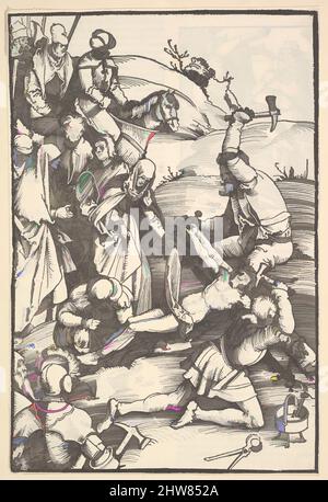 Art inspiré par le Christ cloué à la croix d'Ulrich Pinder, Speculum Passionis Domini Nostri Ihesu Christi, 1507, Woodcut, feuille: 9 7/16 × 6 5/16 po. (23,9 × 16 cm), tirages, Hans Baldung (appelé Hans Baldung Grien) (allemand, Schwäbisch Gmünd (?) 1484/85–1545 Strasbourg (Strassburg, œuvres classiques modernisées par Artotop avec une touche de modernité. Formes, couleur et valeur, impact visuel accrocheur sur l'art émotions par la liberté d'œuvres d'art d'une manière contemporaine. Un message intemporel qui cherche une nouvelle direction créative. Artistes qui se tournent vers le support numérique et créent le NFT Artotop Banque D'Images