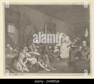 Art inspiré par Le progrès D'Un Rake, planche 8, ca. 1800, gravure, feuille : 2 9/16 x 3 1/8 po. (6,5 x 8 cm), Prints, d'après William Hogarth (britannique, Londres 1697–1764 Londres, les œuvres classiques modernisées par Artotop avec une touche de modernité. Formes, couleur et valeur, impact visuel accrocheur sur l'art émotions par la liberté d'œuvres d'art d'une manière contemporaine. Un message intemporel qui cherche une nouvelle direction créative. Artistes qui se tournent vers le support numérique et créent le NFT Artotop Banque D'Images