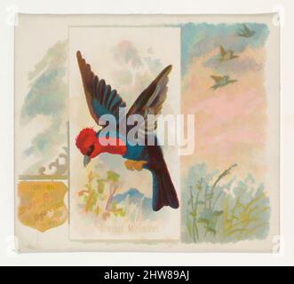 Art inspiré par Crested Malimbus, de la série Song Birds of the World (N42) pour Allen & Ginter cigarettes, 1890, lithographie couleur commerciale, feuille : 2 7/8 x 3 1/4 po. (7,3 x 8,3 cm), grandes cartes de la série "Mong Birds of the World" (N42), publiée en 1890 dans un ensemble de 50, les œuvres classiques modernisées par Artotop avec une touche de modernité. Formes, couleur et valeur, impact visuel accrocheur sur l'art émotions par la liberté d'œuvres d'art d'une manière contemporaine. Un message intemporel qui cherche une nouvelle direction créative. Artistes qui se tournent vers le support numérique et créent le NFT Artotop Banque D'Images