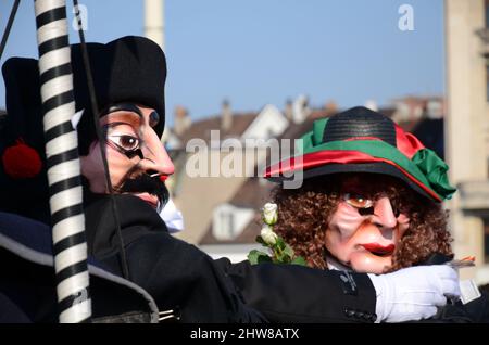 SUISSE, Bâle, Carnaval, Fasnacht, UNESCO, Patrimoine culturel immatériel de l'humanité Banque D'Images