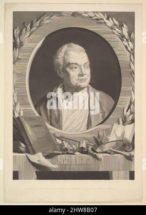 Art inspiré par Portrait de Crébillon, 1770, gravure et gravure; troisième état de trois (Bocher), feuille: 10 1/2 × 7 3/8 po. (26,7 × 18,8 cm), estampes, Augustin de Saint-Aubin (français, Paris 1736–1807 Paris), d'après Jean le moine, actif ca. 1523–1530 (français, 1523–1530, œuvres classiques modernisées par Artotop avec une touche de modernité. Formes, couleur et valeur, impact visuel accrocheur sur l'art émotions par la liberté d'œuvres d'art d'une manière contemporaine. Un message intemporel qui cherche une nouvelle direction créative. Artistes qui se tournent vers le support numérique et créent le NFT Artotop Banque D'Images