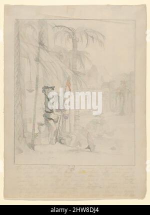 Art inspiré par un Yogi indien attaché à un palmier, mi-17th–fin 17th siècle, craie noire, graphite, craie rouge; Ligne de cadrage en graphite, par l'artiste, feuille : 10 7/8 × 8 1/16 po. (27,6 × 20,4 cm), dessins, Willem Schellinks (néerlandais, Amsterdam 1623–1678 Amsterdam, œuvres classiques modernisées par Artotop avec une touche de modernité. Formes, couleur et valeur, impact visuel accrocheur sur l'art émotions par la liberté d'œuvres d'art d'une manière contemporaine. Un message intemporel qui cherche une nouvelle direction créative. Artistes qui se tournent vers le support numérique et créent le NFT Artotop Banque D'Images