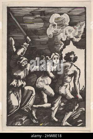 Art inspiré par l'expulsion du Paradis, de la chute et du Salut de l'humanité par la vie et la passion du Christ, ca. 1513, coupe de bois, feuille : 3 1/16 × 2 1/8 po (7,7 × 5,4 cm), estampes, Albrecht Altdorfer (allemand, Regensburg ca. 1480–1538 Regensburg, œuvres classiques modernisées par Artotop avec une touche de modernité. Formes, couleur et valeur, impact visuel accrocheur sur l'art émotions par la liberté d'œuvres d'art d'une manière contemporaine. Un message intemporel qui cherche une nouvelle direction créative. Artistes qui se tournent vers le support numérique et créent le NFT Artotop Banque D'Images