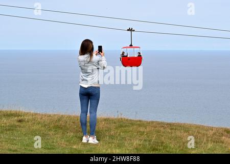 Cable Cars Great Orme. Pays de Galles. Août 2021. Banque D'Images